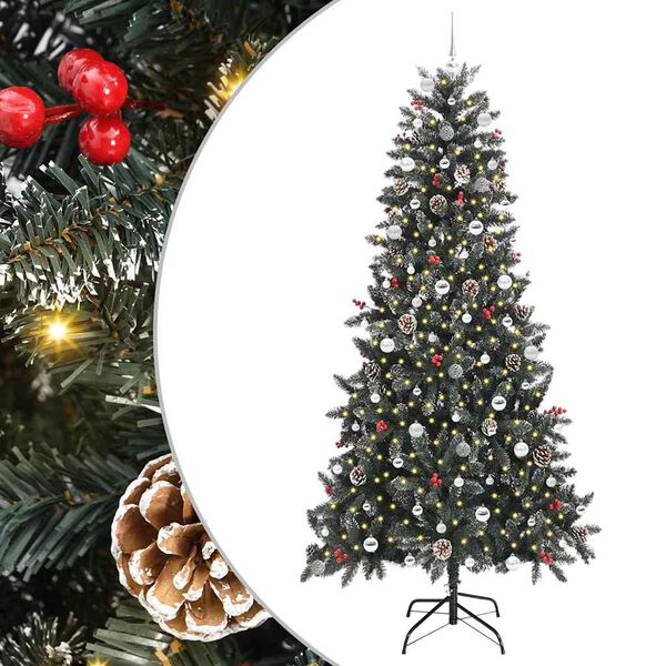 vidaXL K&uuml;nstlicher Weihnachtsbaum Gr&uuml;n 240 cm PVC, Plastik und Stahl