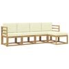 vidaXL Outdoor-Sofagarnitur 5 stk. Wei&szlig; und Creme