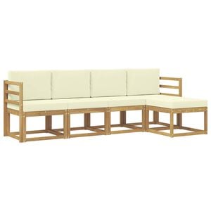 vidaXL Outdoor-Sofagarnitur 5 stk. Wei&szlig; und Creme