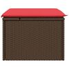 vidaXL Gartenhocker mit Kissen Braun 55x55x37 cm Poly Rattan