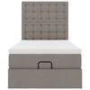 vidaXL Ottoman-Bett mit Matratze Taupe 80x200 cm Stoff