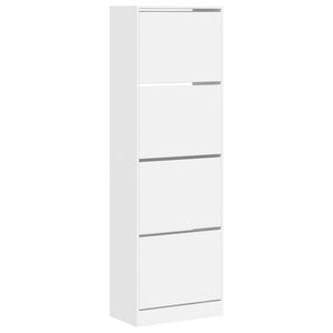 vidaXL Schuhschrank mit 4 Klappen Wei&szlig; 60x34x187,5 cm