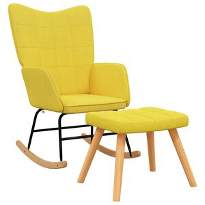 vidaXL Schaukelsessel mit Hocker Senfgelb Stoff
