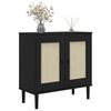vidaXL Sideboard SENJA Rattan-Optik Schwarz 80x35x80 cm Kiefernholz