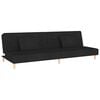 vidaXL Schlafsofa 2-Sitzer mit 2 Kissen Schwarz Stoff