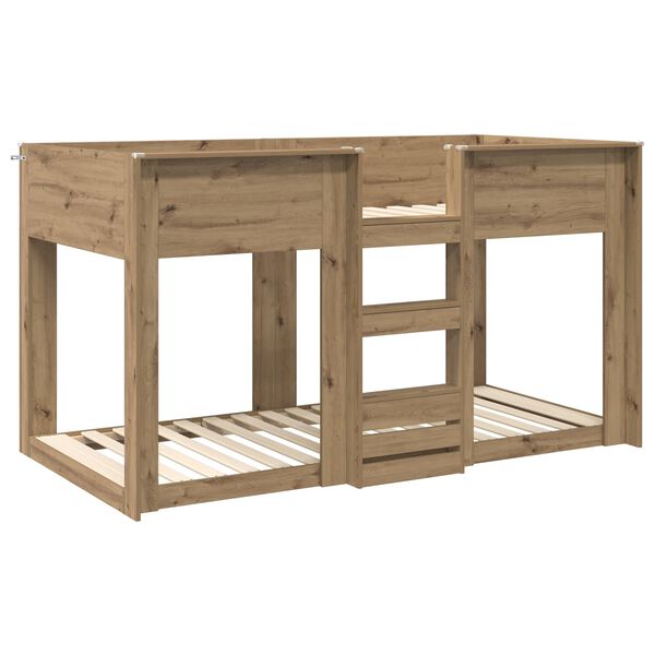 vidaXL Etagenbett f&uuml;r Kinder Artisan-Eiche 80 x 200 cm Holzwerkstoff