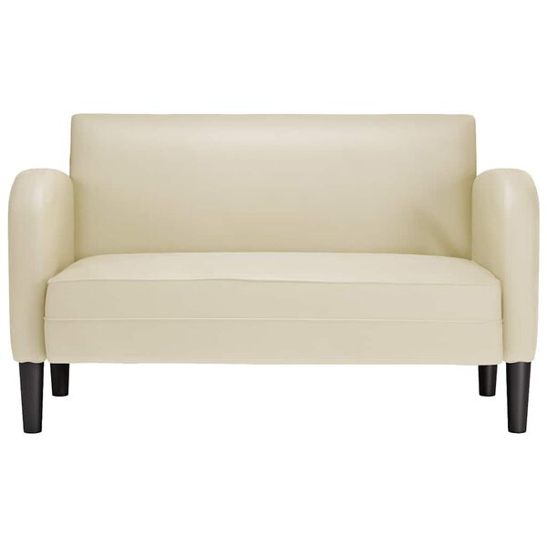 vidaXL Zweisitzer-Sofa Creme 110 cm Kunstleder