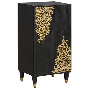 vidaXL Sideboard mit Regal Schwarz 40 x 33 x 75 cm Massivholz Mango