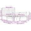 vidaXL Bettrahmen 2 pcs Wachsbraun 150 x 200 cm Massives Kiefernholz