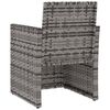 vidaXL 3-tlg. Garten-Lounge-Set mit Kissen Poly Rattan Grau