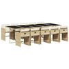 vidaXL 11-tlg. Garten-Essgruppe mit Kissen Beige Poly Rattan