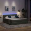 vidaXL Bett mit Stauraum und LED Dunkelgrau 180 x 200 cm Polyester