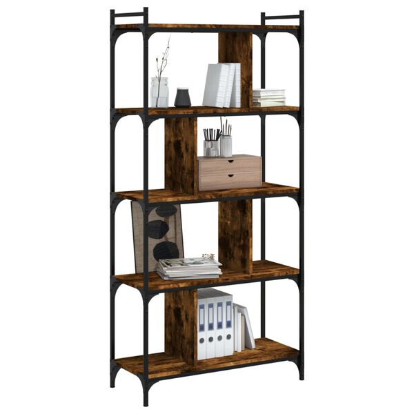 vidaXL Bücherregal 5 Böden Räuchereiche 76x32x158 cm Holzwerkstoff