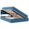vidaXL LED-Speicherbett mit Matratze Dunkelblau 140 x 200 cm Samt