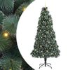 vidaXL K&uuml;nstlicher vorbeleuchteter Weihnachtsbaum mit Kugelset 240 cm