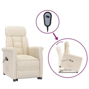 vidaXL Massagesessel Elektrisch Beige Mikrofaser