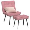 vidaXL Relaxsessel mit Hocker Rosa Samt