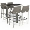 vidaXL 5-tlg. Gartenbar-Set Grau Poly Rattan
