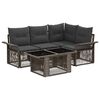 vidaXL Gartensofa-set 5 stk. Grau und Dunkelgrau Poly-Rattan