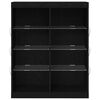 vidaXL LED-Sideboard Schwarz Eichen-Optik 41 x 37 x 100 cm