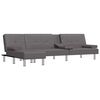 vidaXL Schlafsofa in L-Form Grau 255x140x70 cm Kunstleder