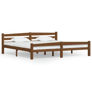 vidaXL Massivholzbett Honigbraun Kiefer 200x200 cm