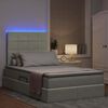 vidaXL Bett mit Stauraum und LED mit LED Hellgrau 120 x 200 cm Samt
