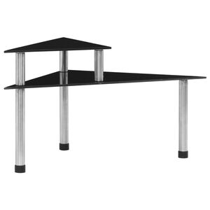 vidaXL K&uuml;chenregal Schwarz 49,5x35x26 cm Hartglas