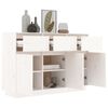 vidaXL Sideboard Weiß 110x34x75 cm Massivholz Kiefer