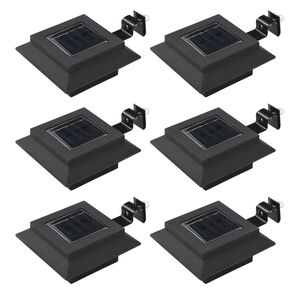 vidaXL Outdoor Solarleuchten 6 St&uuml;ck LED Quadratisch 12 cm Schwarz
