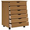 vidaXL Rollschrank mit Schubladen MOSS Honigbraun Massivholz Kiefer
