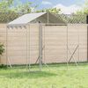 vidaXL Outdoor-Hundezwinger mit Dach Silbern 14x2x2,5 m Stahl Verzinkt