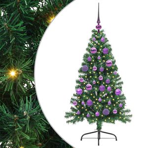 vidaXL K&uuml;nstlicher vorbeleuchteter Weihnachtsbaum Gr&uuml;n 120 cm PVC