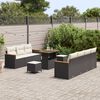 vidaXL Gartensofa-set 10 pcs Schwarz Poly-Rattan