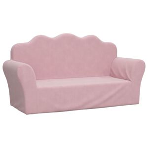 vidaXL Kindersofa 2-Sitzer Rosa Weicher Pl&uuml;sch