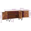 vidaXL Sideboard 110x35x56 cm Massivholz Mango