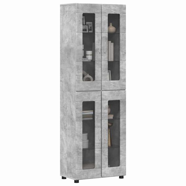vidaXL Highboard FLORIN Beton Grau 60 x 35 x 182 cm Holzwerkstoff