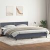 vidaXL Boxspringbett mit Matratze Dunkelgrau 180x210 cm Samt