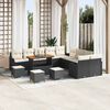 vidaXL Garten-Sofa-Set mit Kissen mit Kissen 14 pcs Schwarz und Creme