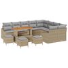 vidaXL Gartensofa-set 13 stk. Beige Poly-Rattan