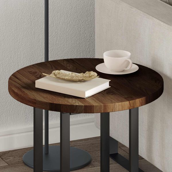 vidaXL Tischplatte Hellbraun &Oslash; 50 x 2,5 cm Massivholz Eiche