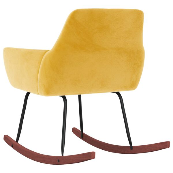 vidaXL Schaukelstuhl Gelb Samt