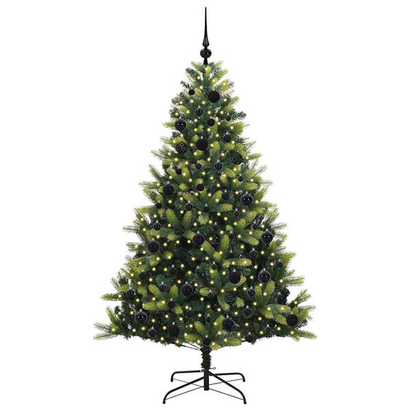 vidaXL K&uuml;nstlicher Klapp-Weihnachtsbaum mit 300 LEDs Gr&uuml;n 180 cm