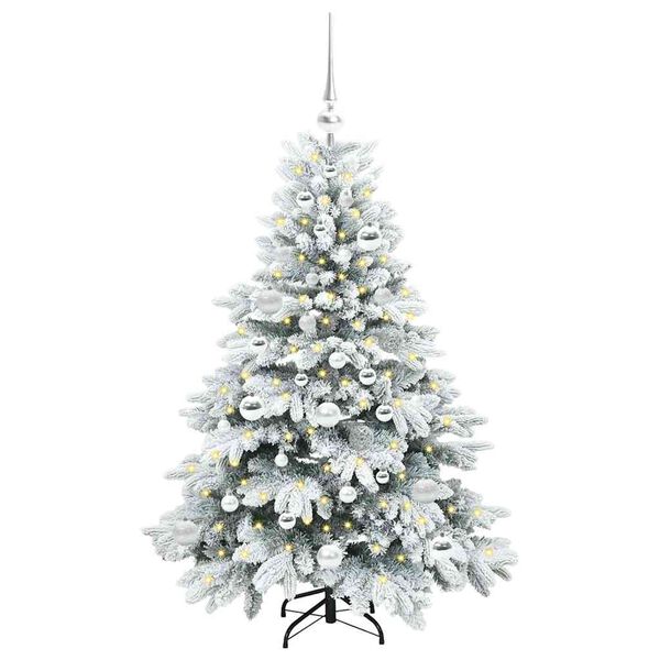 vidaXL K&uuml;nstlicher Weihnachtsbaum mit 150 LEDs Wei&szlig; 120 cm PE und PVC