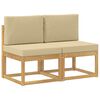 vidaXL 2 St&uuml;ck Outdoor Mittelsofa Massivholz Akazie Wei&szlig;