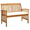 vidaXL Gartenbank mit Kissen 119 cm Massivholz Akazie