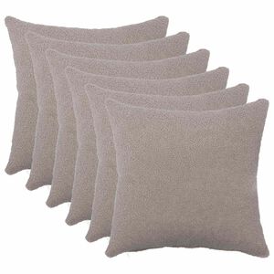 vidaXL Kissenbezug 6 pcs HEERLEN Hellgrau 30 x 30 cm Boucl&eacute;