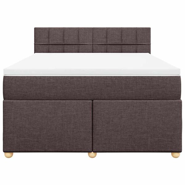 vidaXL Boxspringbett mit Matratze Dunkelbraun 140x190 cm Stoff