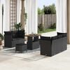 vidaXL Gartensofa-set mit Kissen 8 pcs Schwarz Poly-Rattan