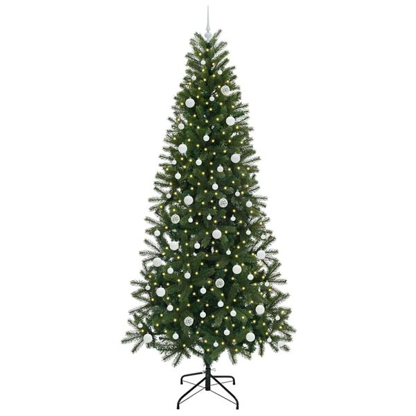 vidaXL K&uuml;nstlicher Weihnachtsbaum mit 300 LEDs Gr&uuml;n 240 cm PE und PVC